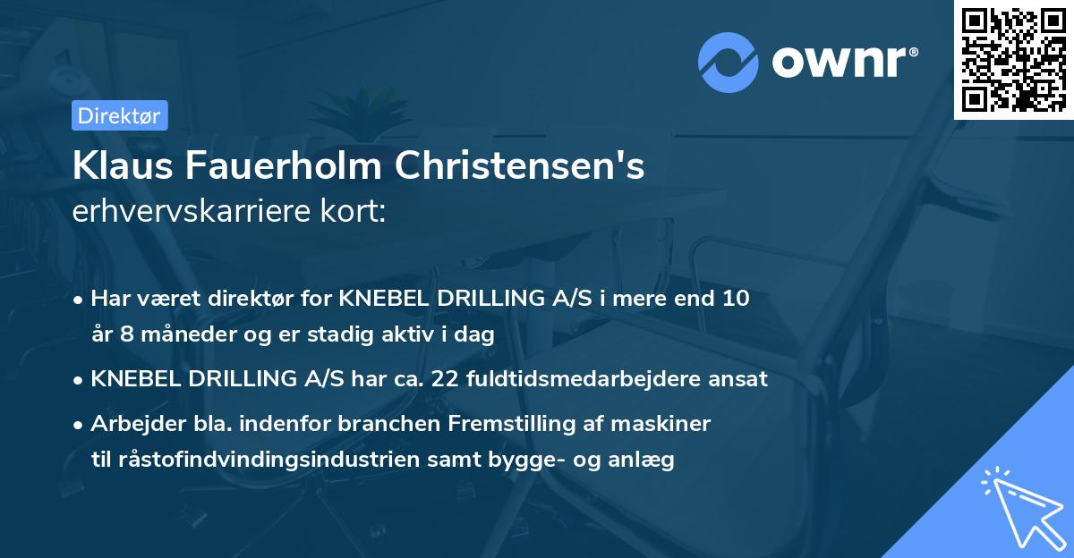 Klaus Fauerholm Christensen's erhvervskarriere kort