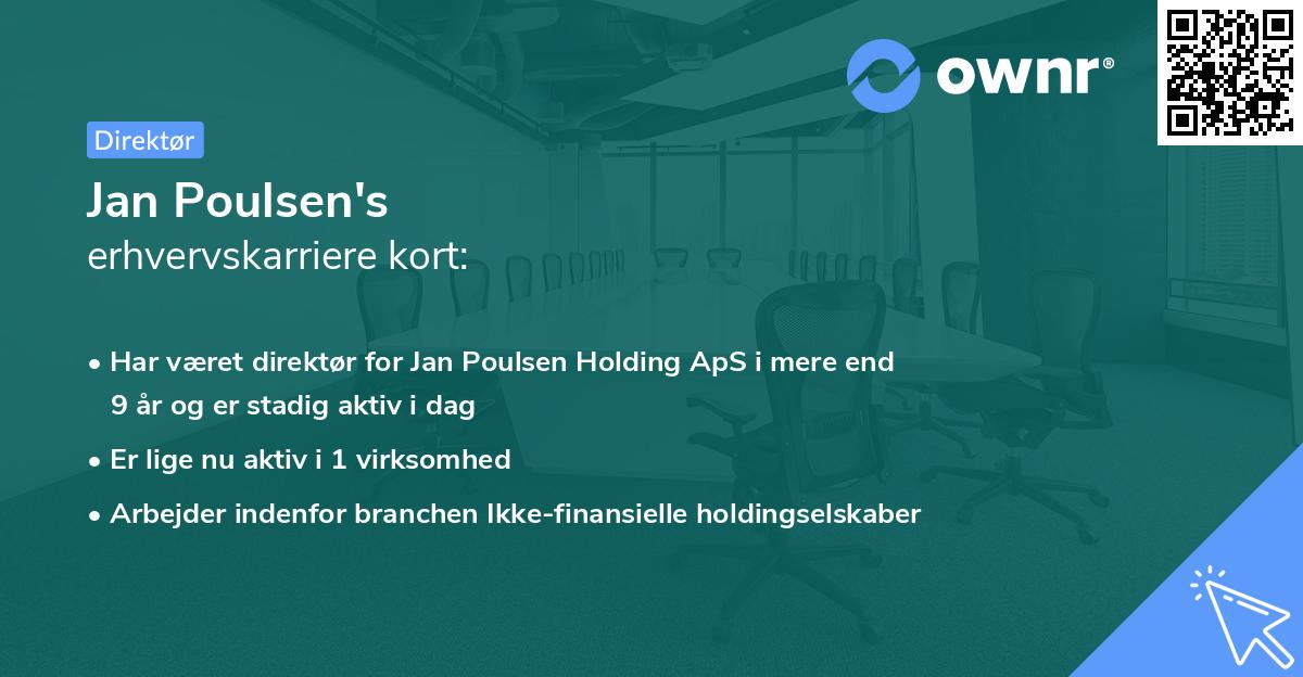 Jan Poulsen's erhvervskarriere kort