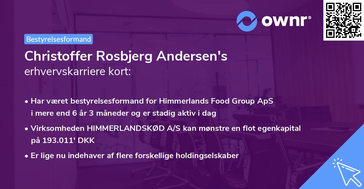 Christoffer Rosbjerg Andersen's erhvervskarriere kort