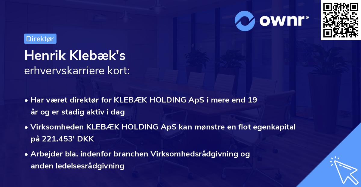 Henrik Klebæk's erhvervskarriere kort