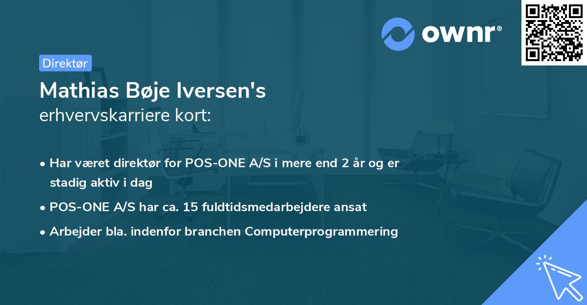 Mathias Bøje Iversen's erhvervskarriere kort