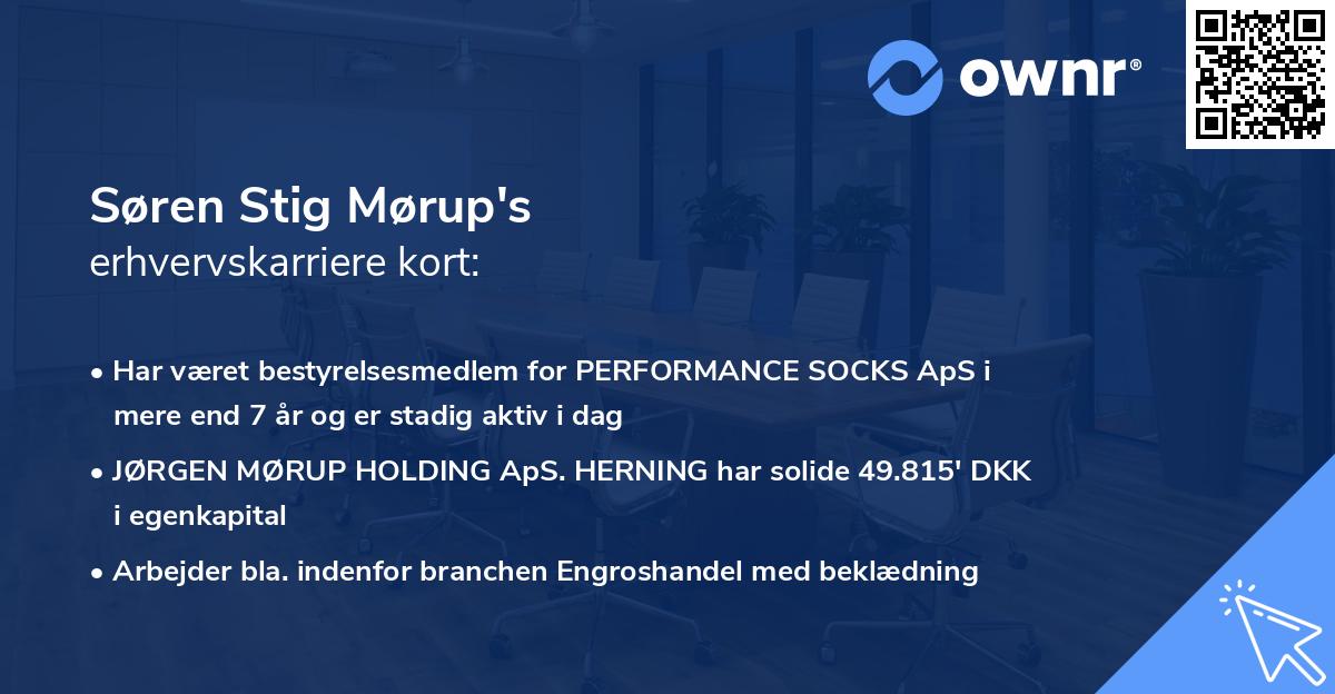 Søren Stig Mørup's erhvervskarriere kort
