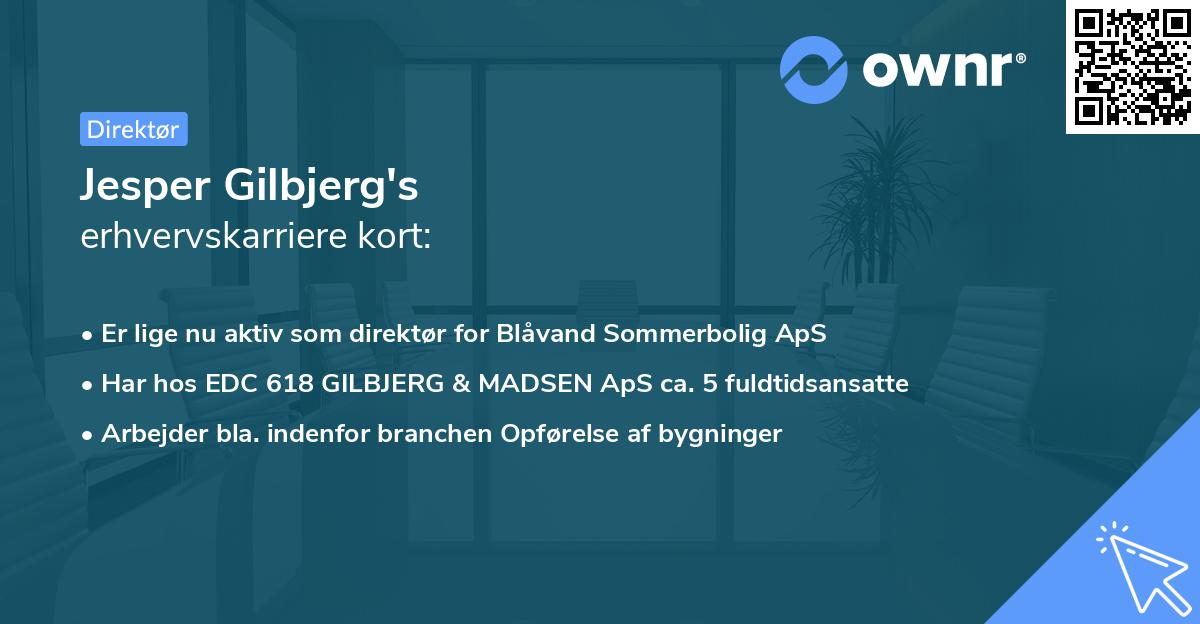 Jesper Gilbjerg's erhvervskarriere kort