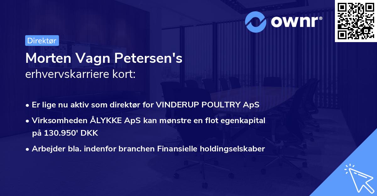 Morten Vagn Petersen's erhvervskarriere kort
