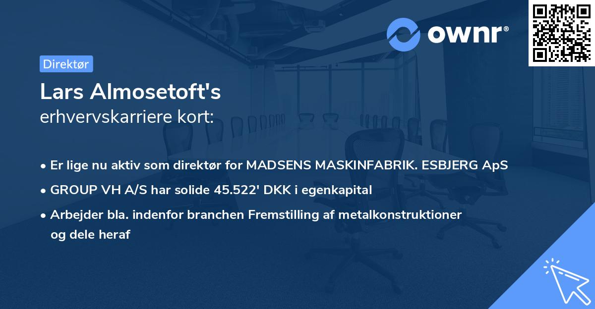 Lars Almosetoft's erhvervskarriere kort