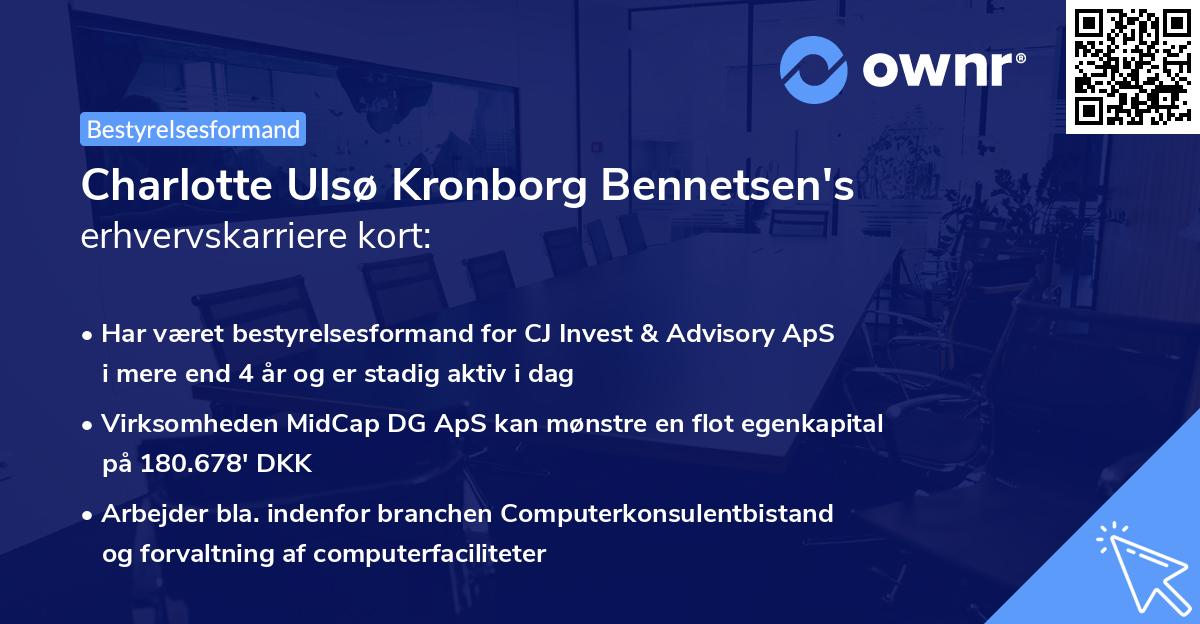 Charlotte Ulsø Kronborg Bennetsen's erhvervskarriere kort