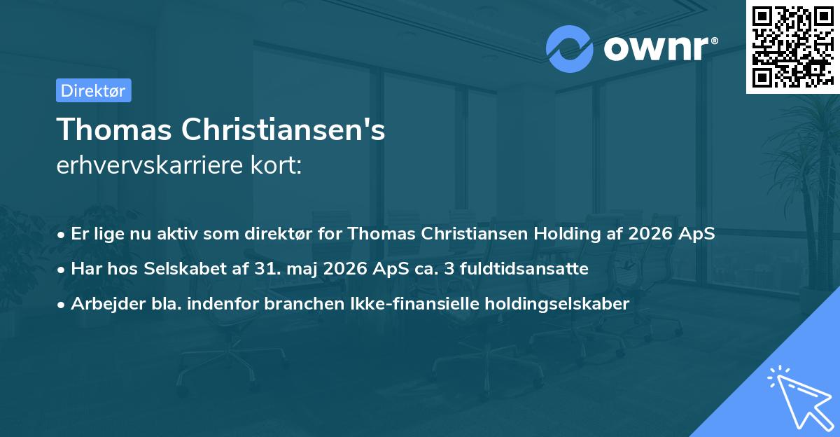 Thomas Christiansen's erhvervskarriere kort