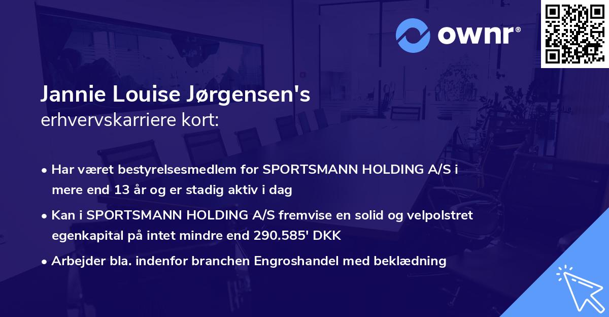 Jannie Louise Jørgensen's erhvervskarriere kort