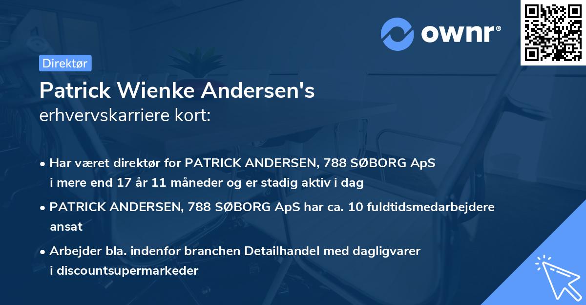 Patrick Wienke Andersen's erhvervskarriere kort
