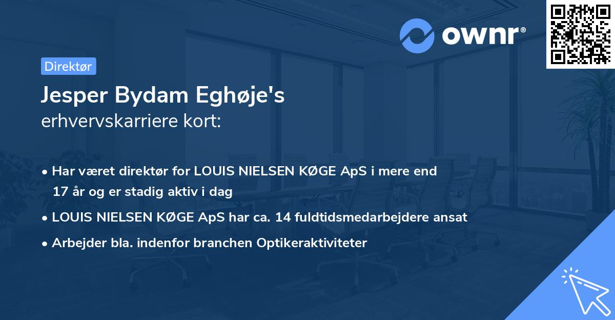 Jesper Bydam Eghøje's erhvervskarriere kort