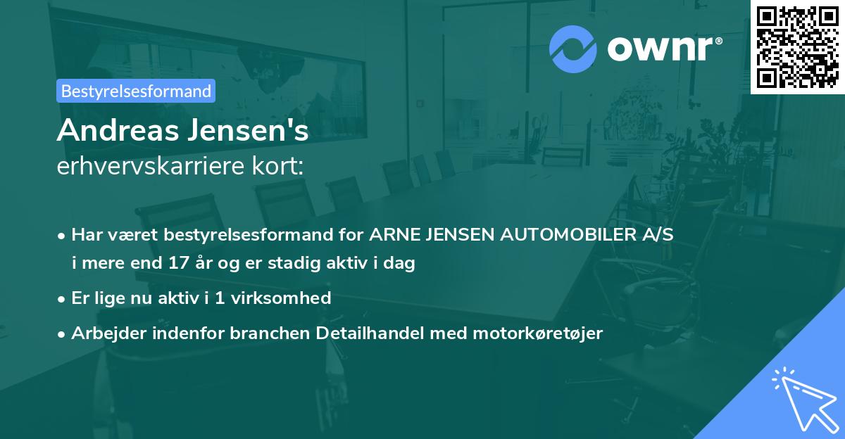 Andreas Jensen's erhvervskarriere kort