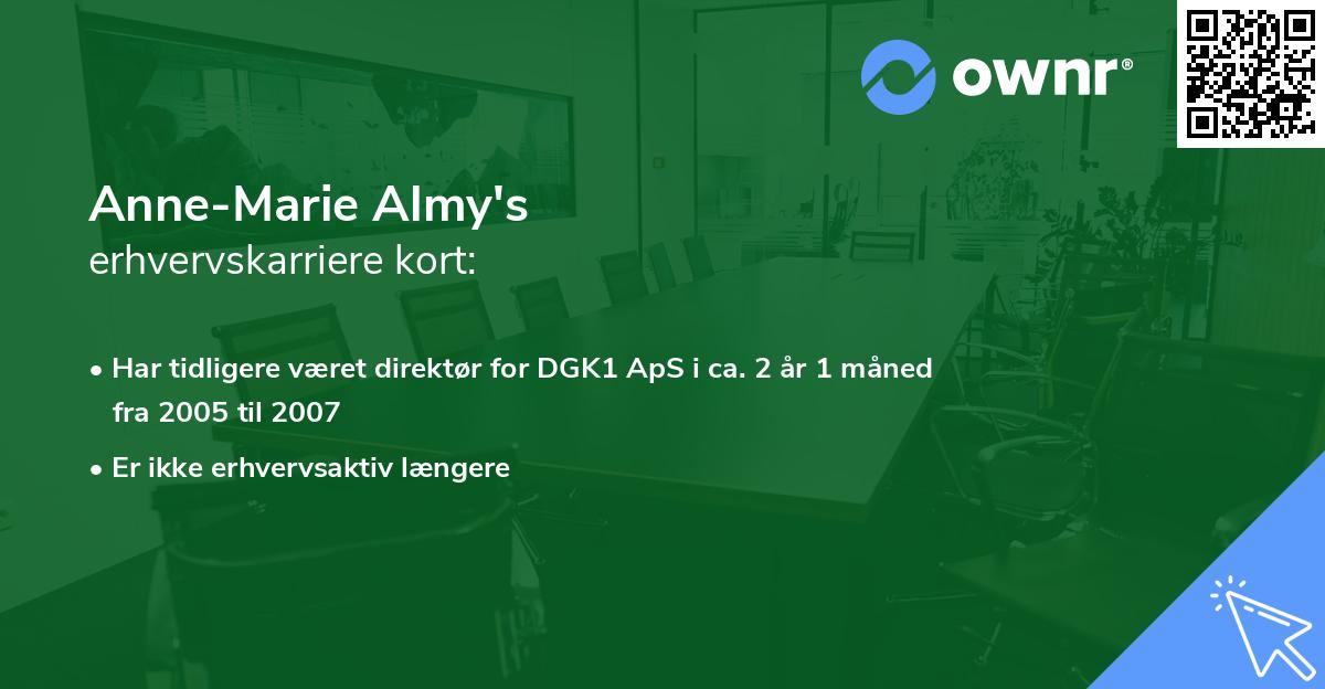 Anne-Marie Almy's erhvervskarriere kort