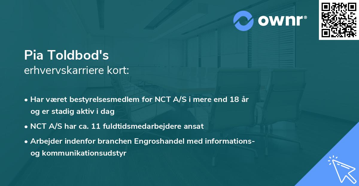 Pia Toldbod's erhvervskarriere kort