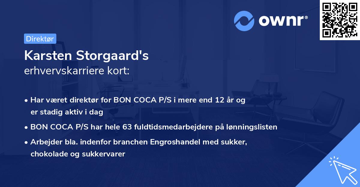 Karsten Storgaard's erhvervskarriere kort