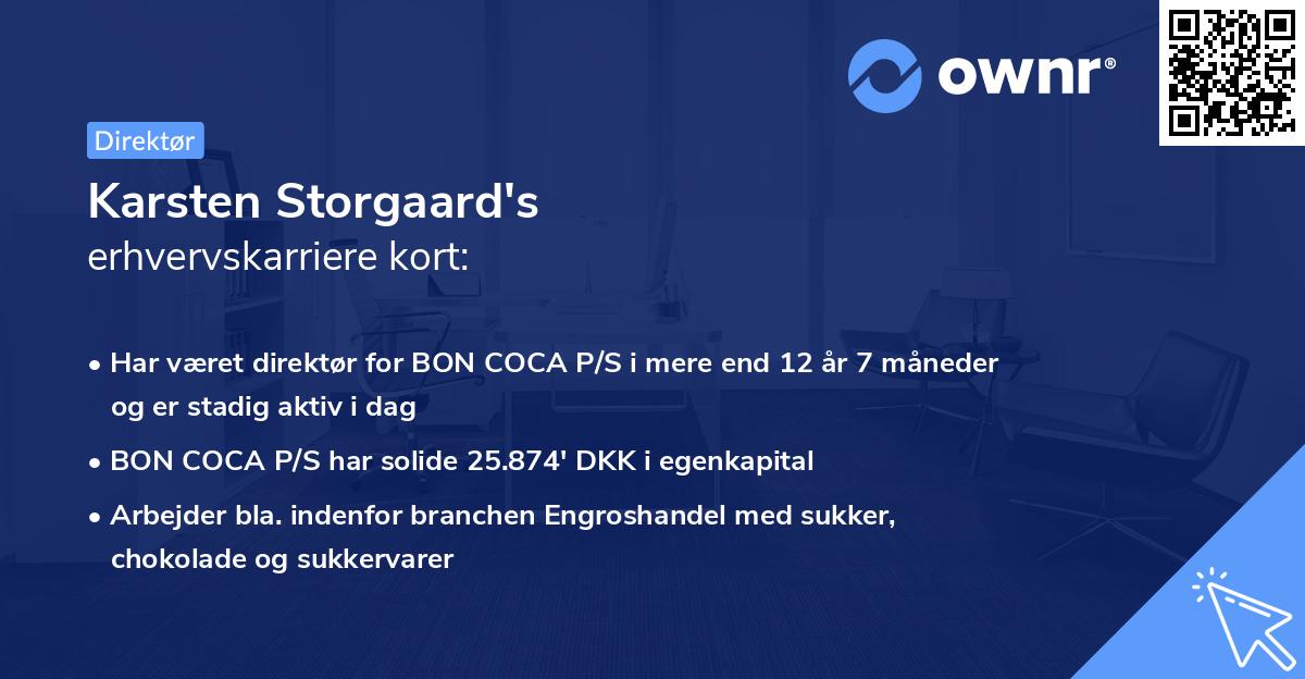 Karsten Storgaard's erhvervskarriere kort