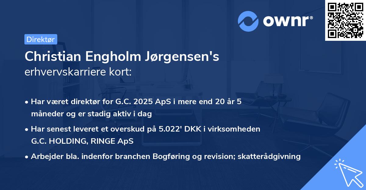 Christian Engholm Jørgensen's erhvervskarriere kort