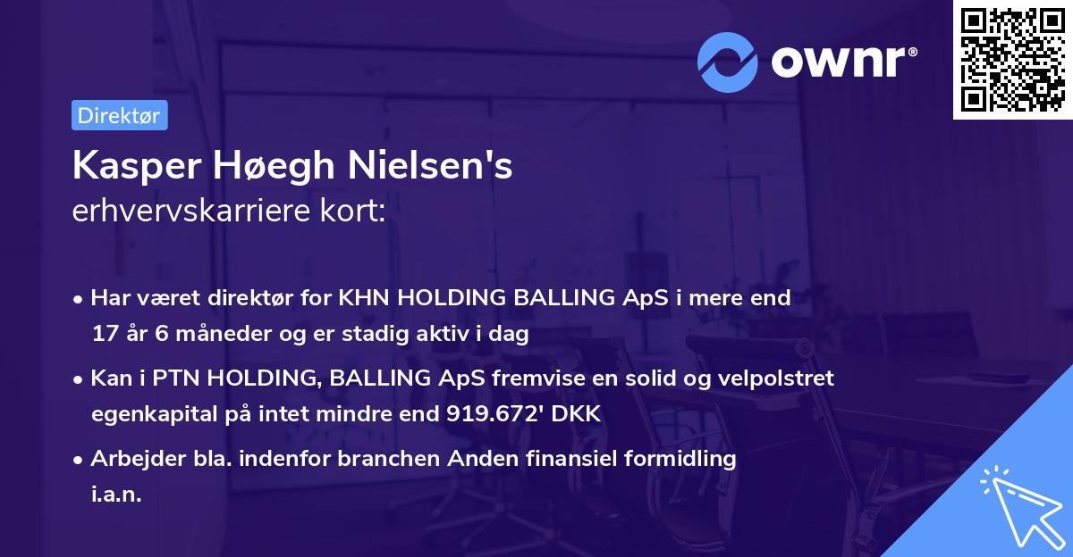 Kasper Høegh Nielsen's erhvervskarriere kort