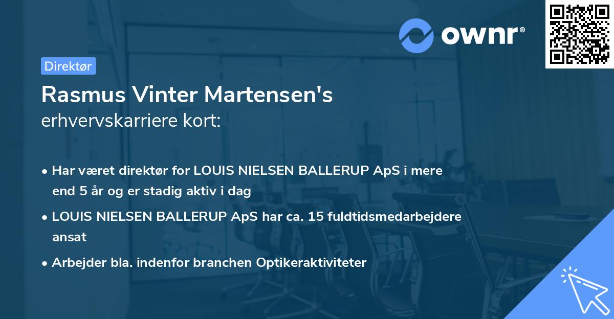 Rasmus Vinter Martensen's erhvervskarriere kort