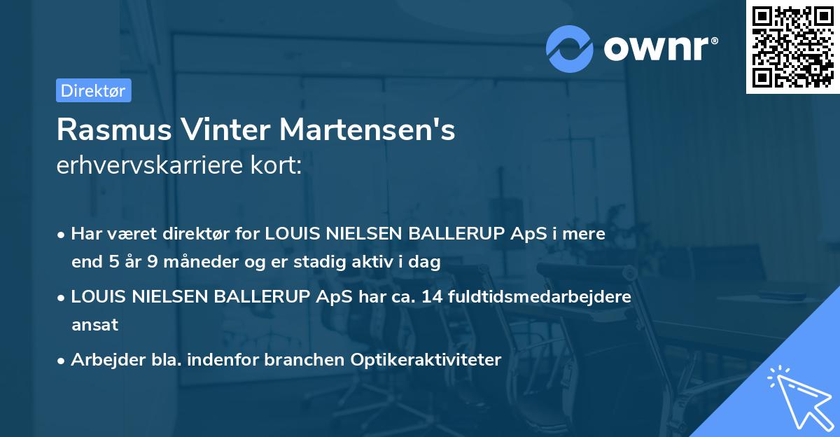Rasmus Vinter Martensen's erhvervskarriere kort