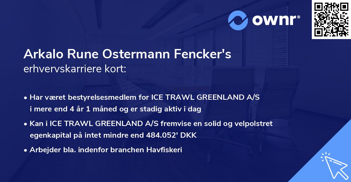 Arkalo Rune Ostermann Fencker's erhvervskarriere kort