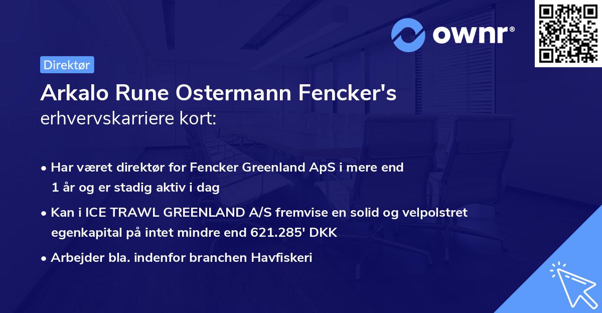 Arkalo Rune Ostermann Fencker's erhvervskarriere kort
