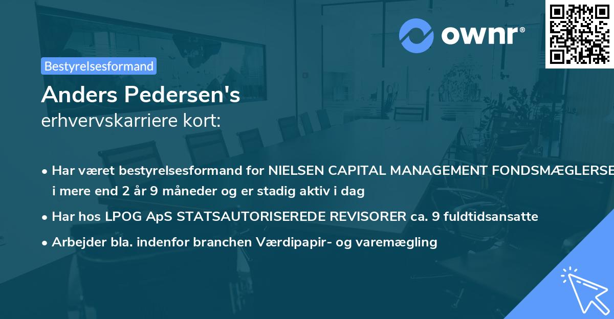 Anders Pedersen's erhvervskarriere kort