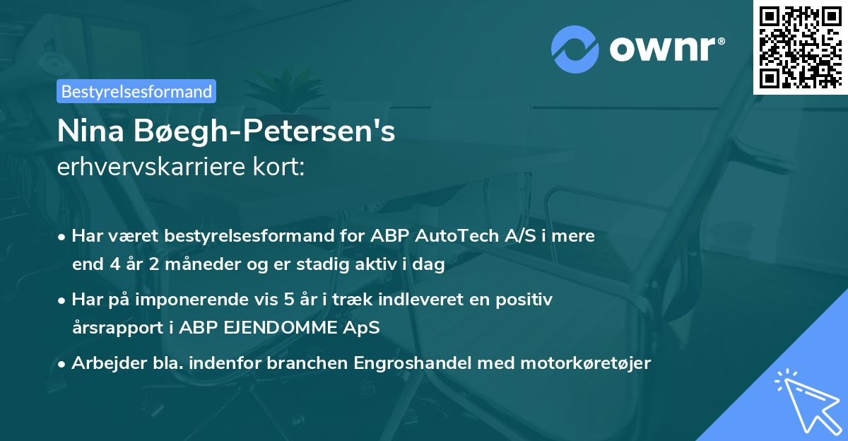 Nina Bøegh-Petersen's erhvervskarriere kort