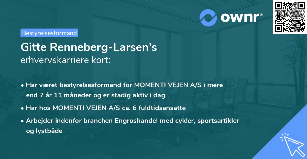 Gitte Renneberg-Larsen's erhvervskarriere kort