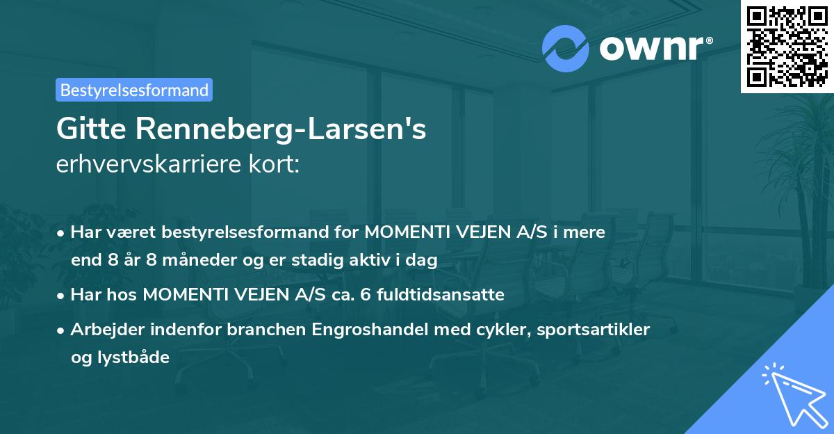 Gitte Renneberg-Larsen's erhvervskarriere kort