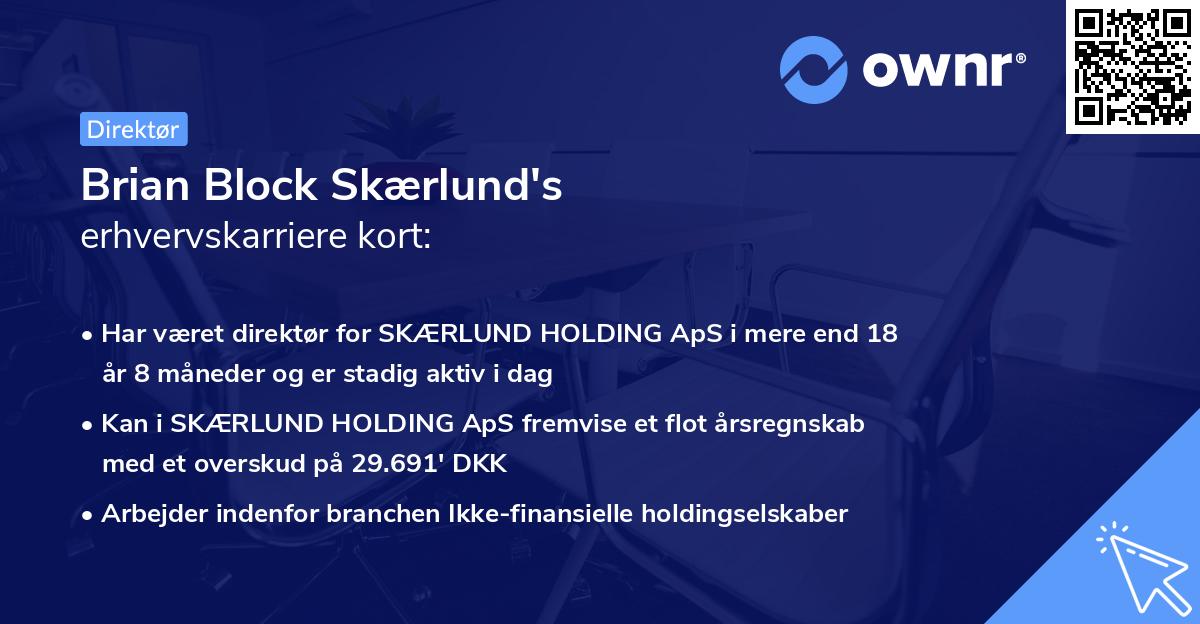 Brian Block Skærlund's erhvervskarriere kort