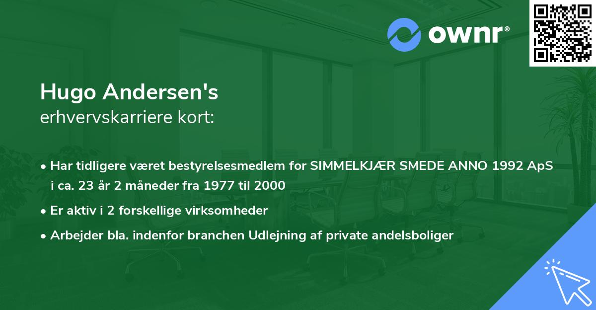 Hugo Andersen's erhvervskarriere kort
