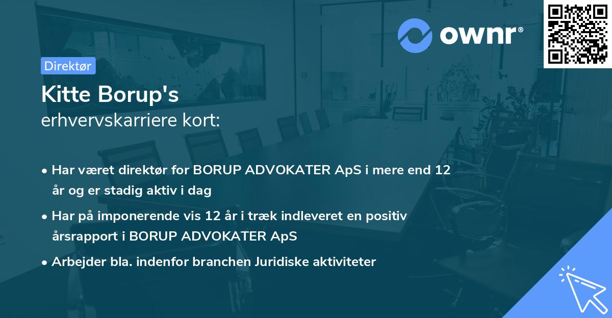 Kitte Borup's erhvervskarriere kort