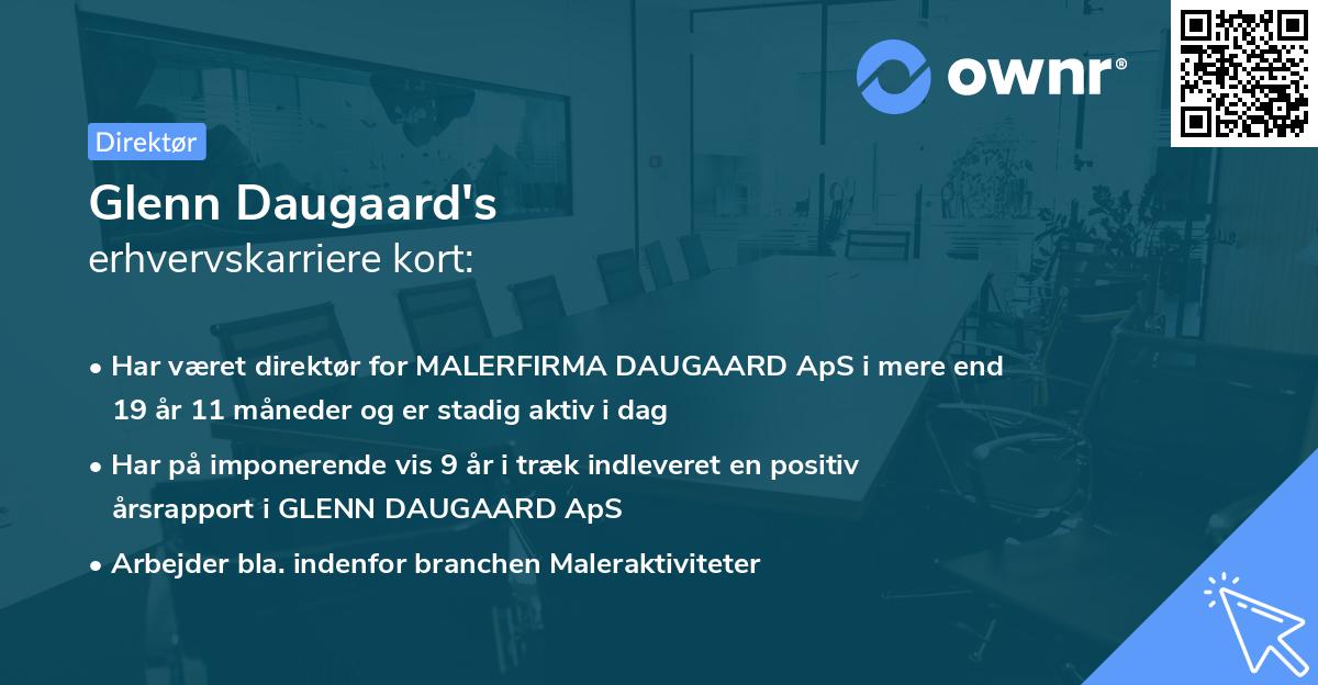 Glenn Daugaard's erhvervskarriere kort