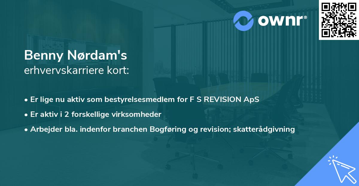Benny Nørdam's erhvervskarriere kort