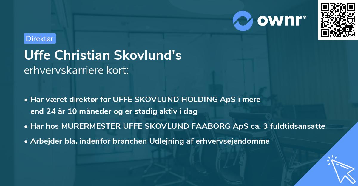 Uffe Christian Skovlund's erhvervskarriere kort