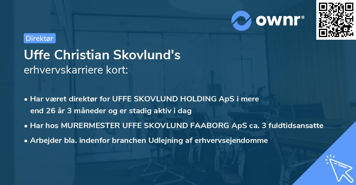 Uffe Christian Skovlund's erhvervskarriere kort