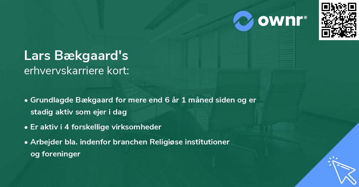 Lars Bækgaard's erhvervskarriere kort