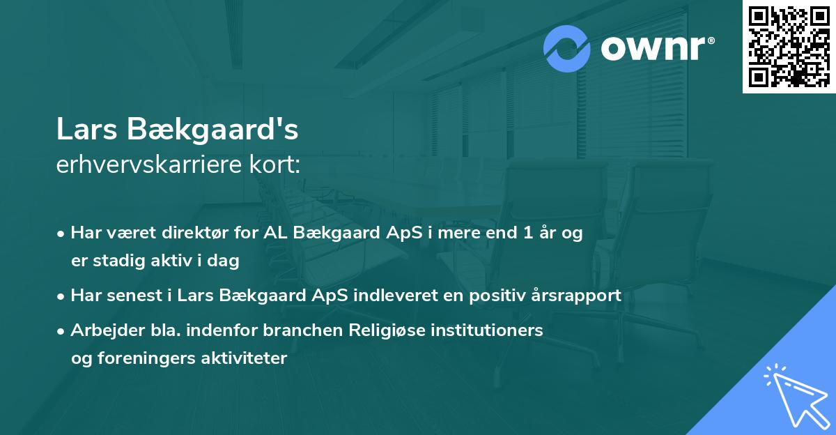 Lars Bækgaard's erhvervskarriere kort