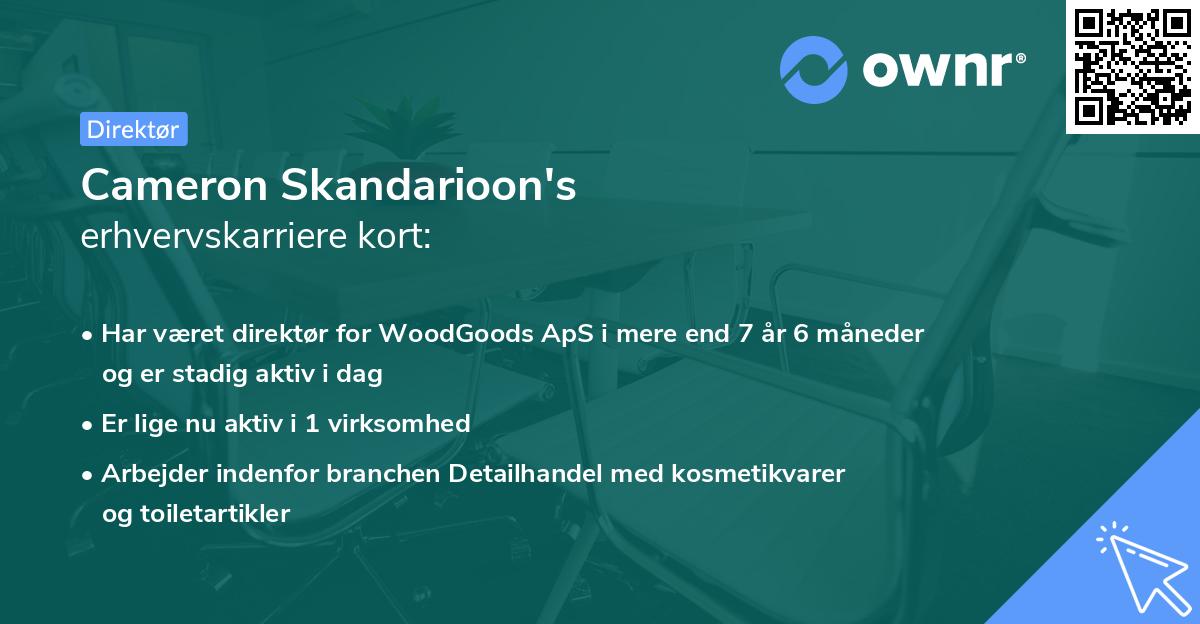 Cameron Skandarioon's erhvervskarriere kort