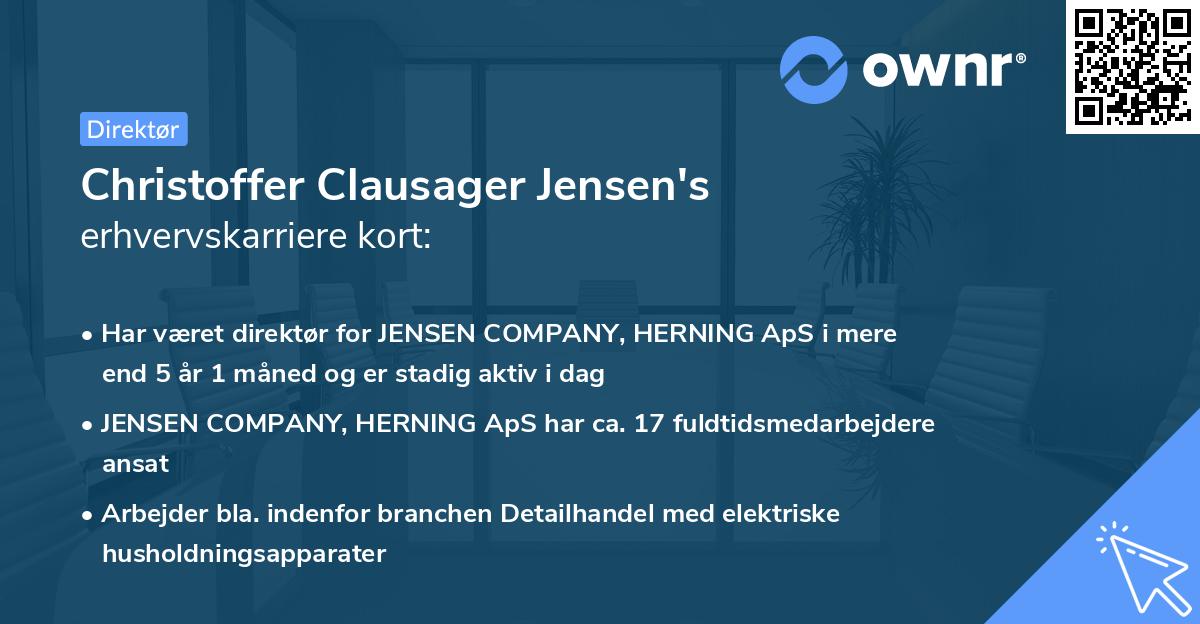 Christoffer Clausager Jensen's erhvervskarriere kort