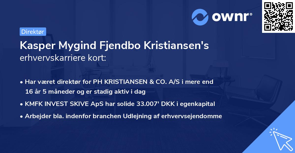 Kasper Mygind Fjendbo Kristiansen's erhvervskarriere kort