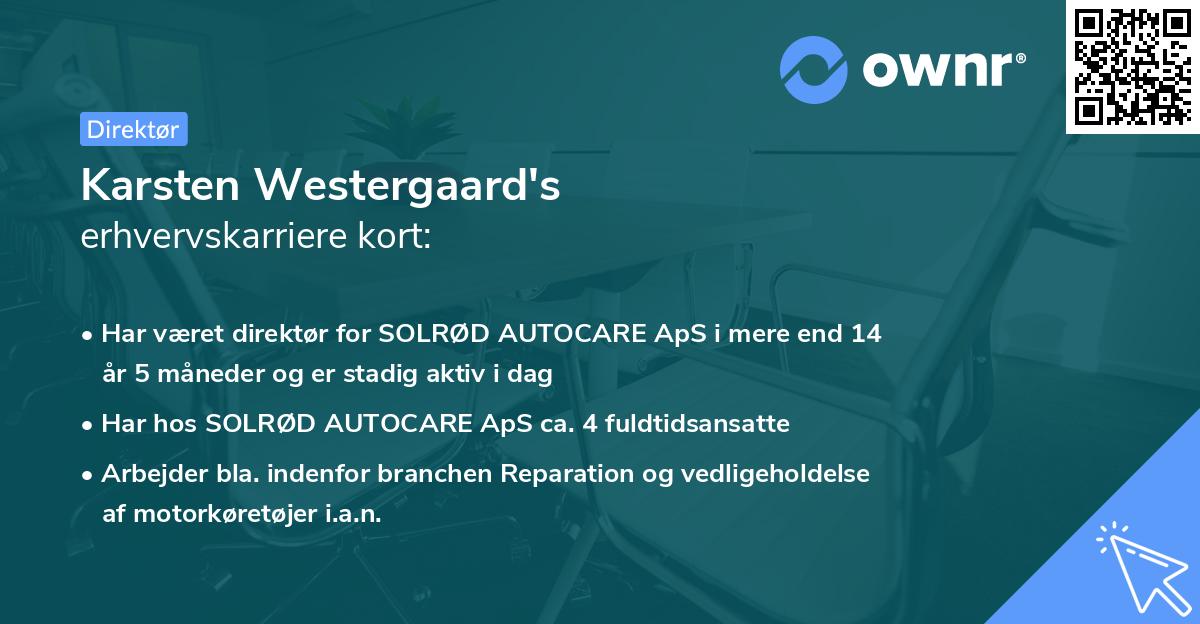 Karsten Westergaard's erhvervskarriere kort