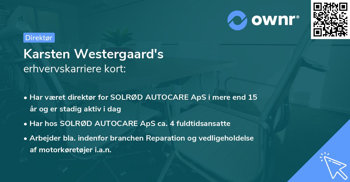 Karsten Westergaard's erhvervskarriere kort