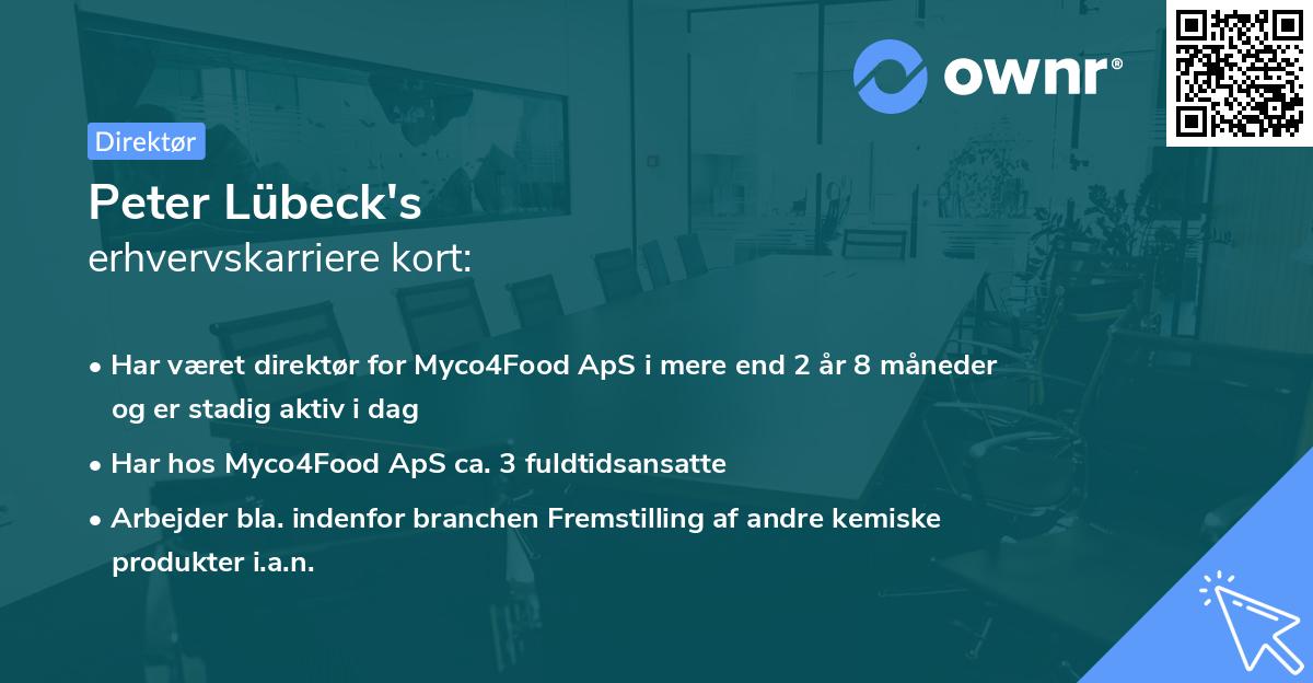 Peter Lübeck's erhvervskarriere kort