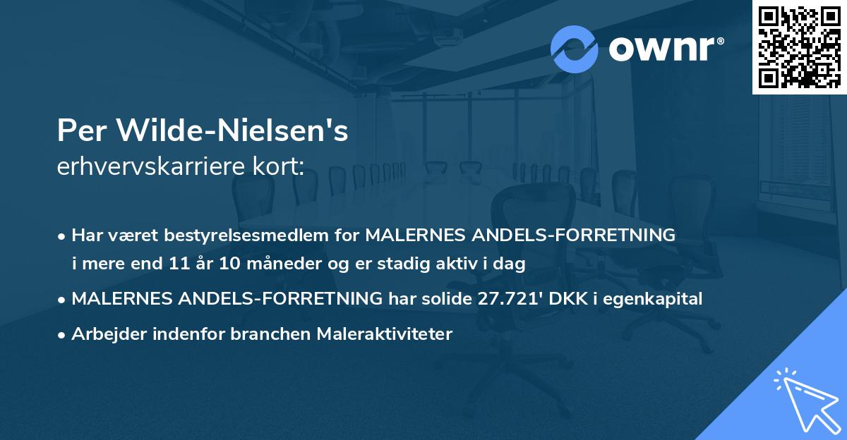 Per Wilde-Nielsen's erhvervskarriere kort