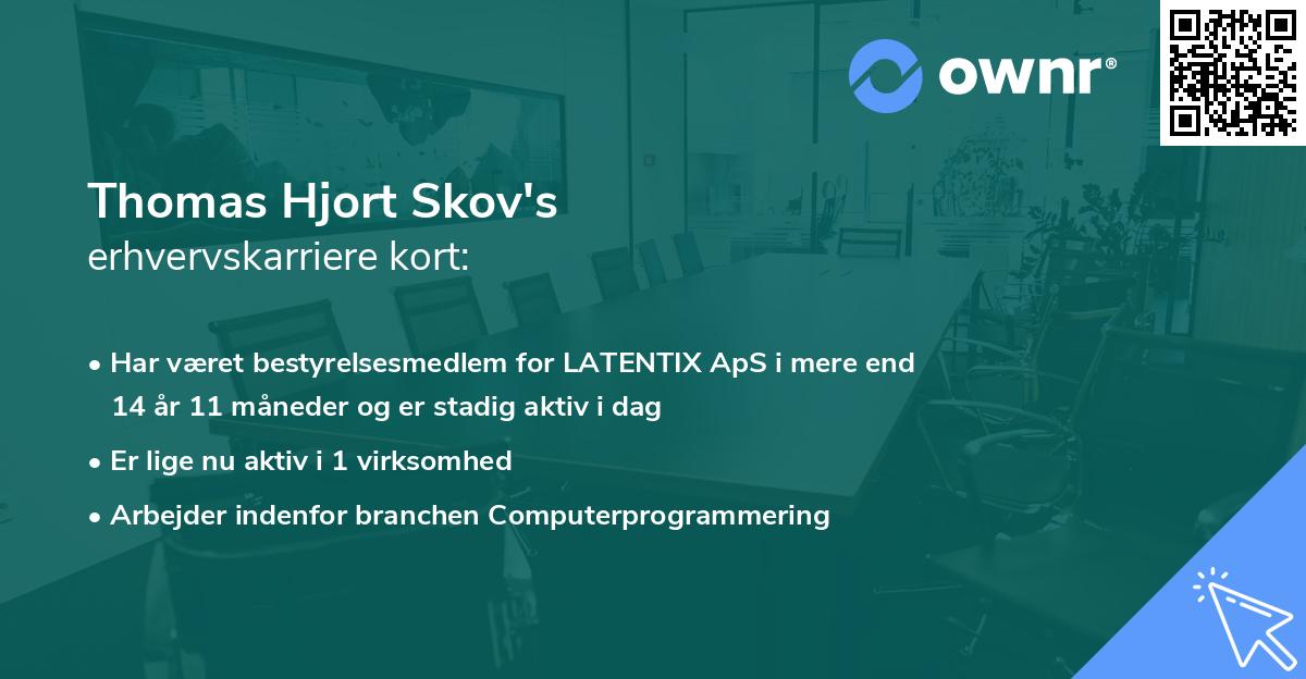 Thomas Hjort Skov's erhvervskarriere kort