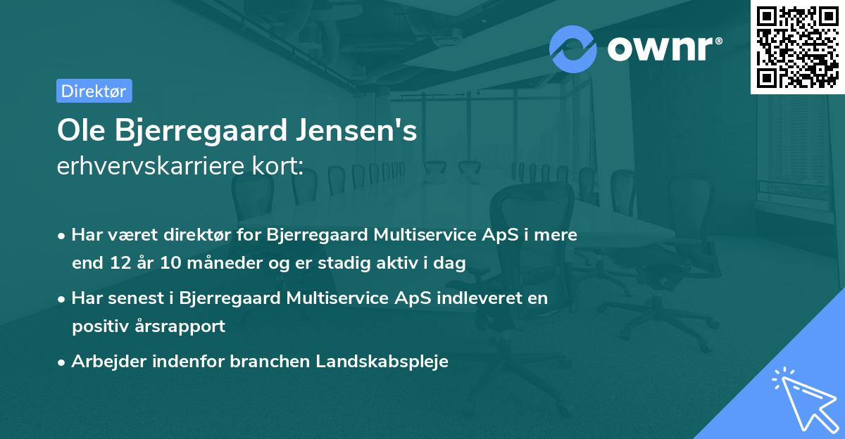 Ole Bjerregaard Jensen's erhvervskarriere kort