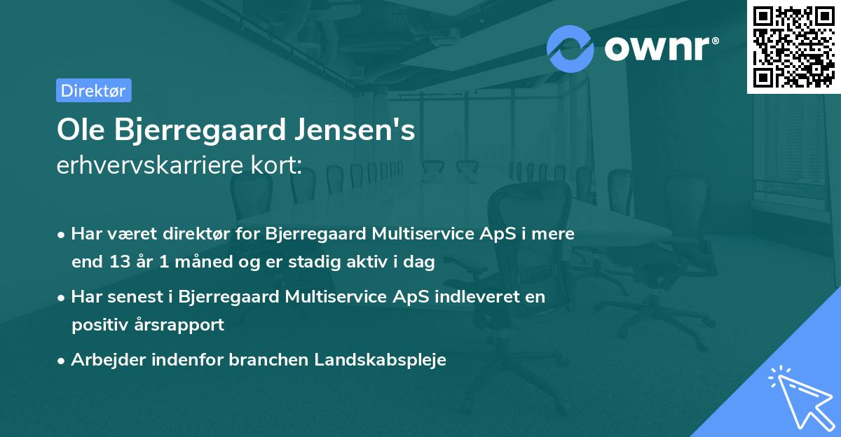 Ole Bjerregaard Jensen's erhvervskarriere kort