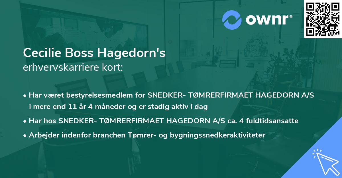 Cecilie Boss Hagedorn's erhvervskarriere kort