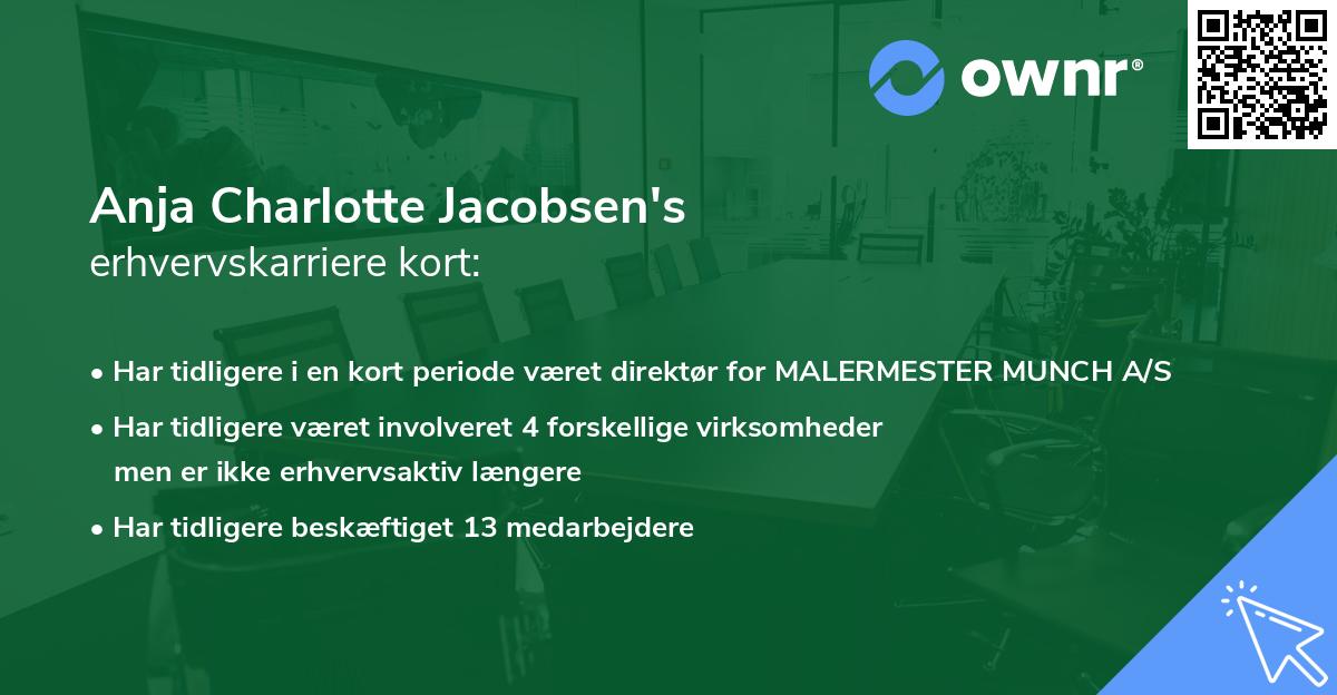 Anja Charlotte Jacobsen's erhvervskarriere kort